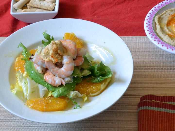 ensalada de langostinos