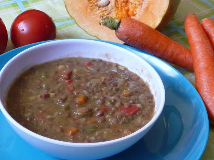 lentejas con calabaza