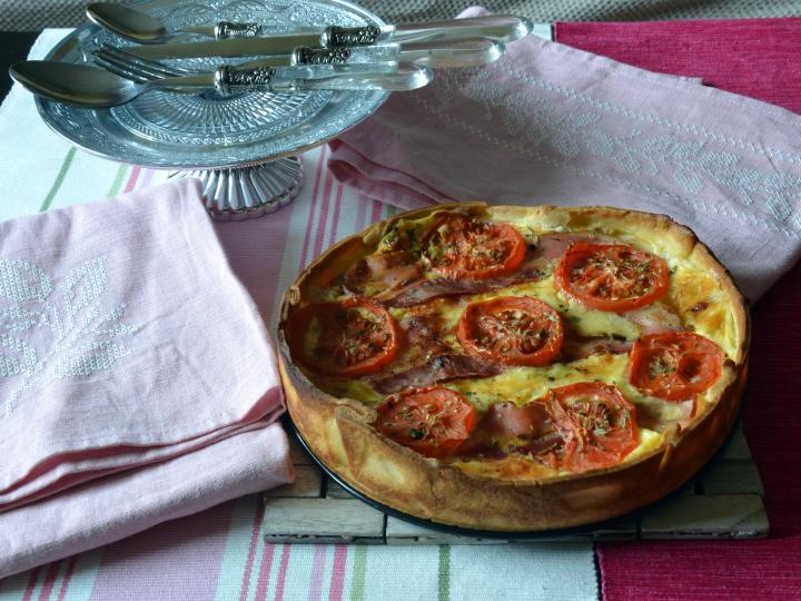Quiche de bacon y queso