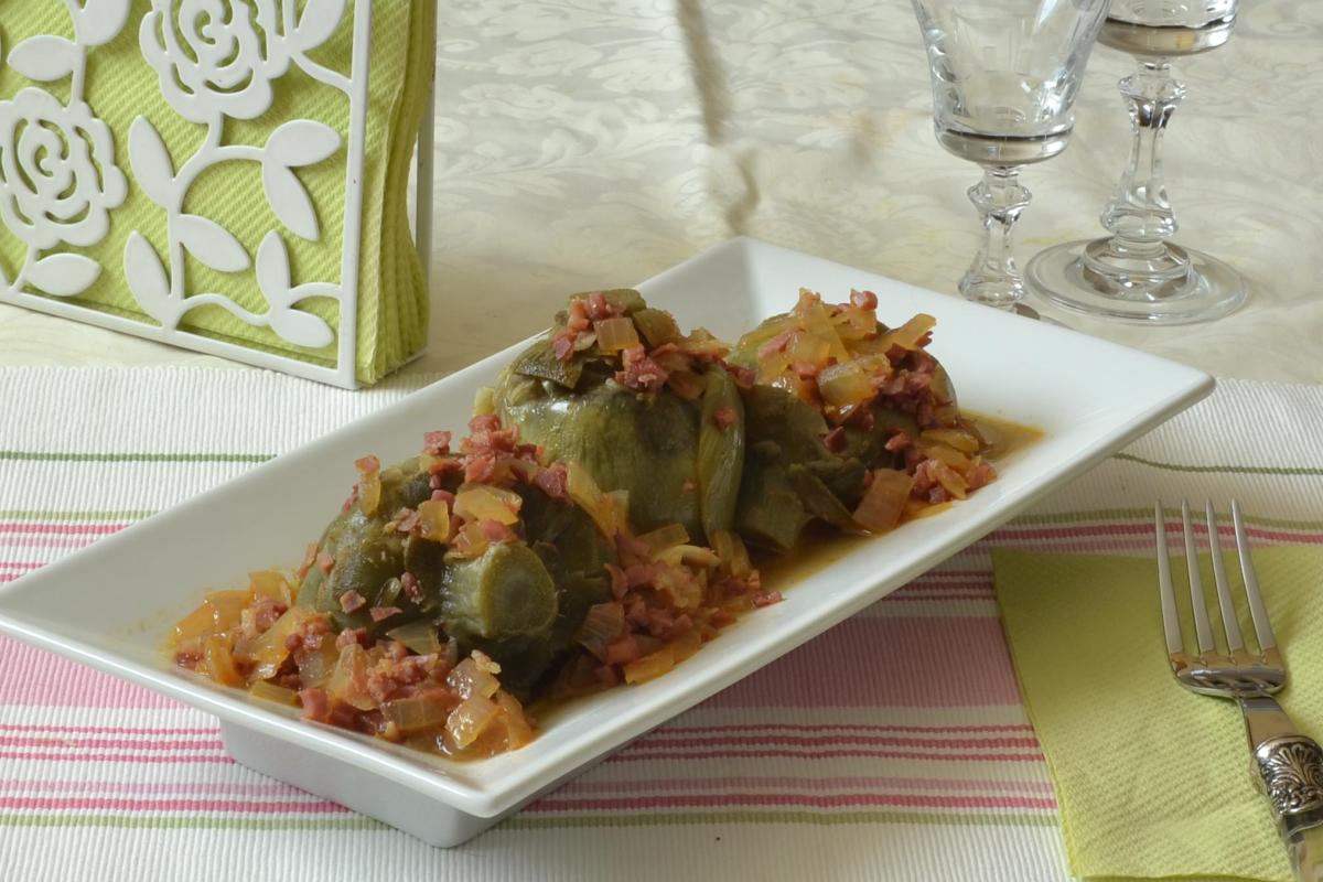 Alcachofas con jamón