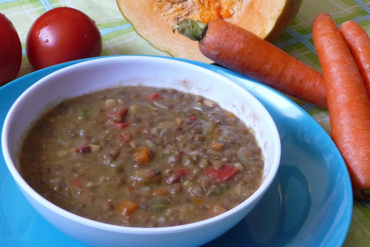 lentejas con calabaza